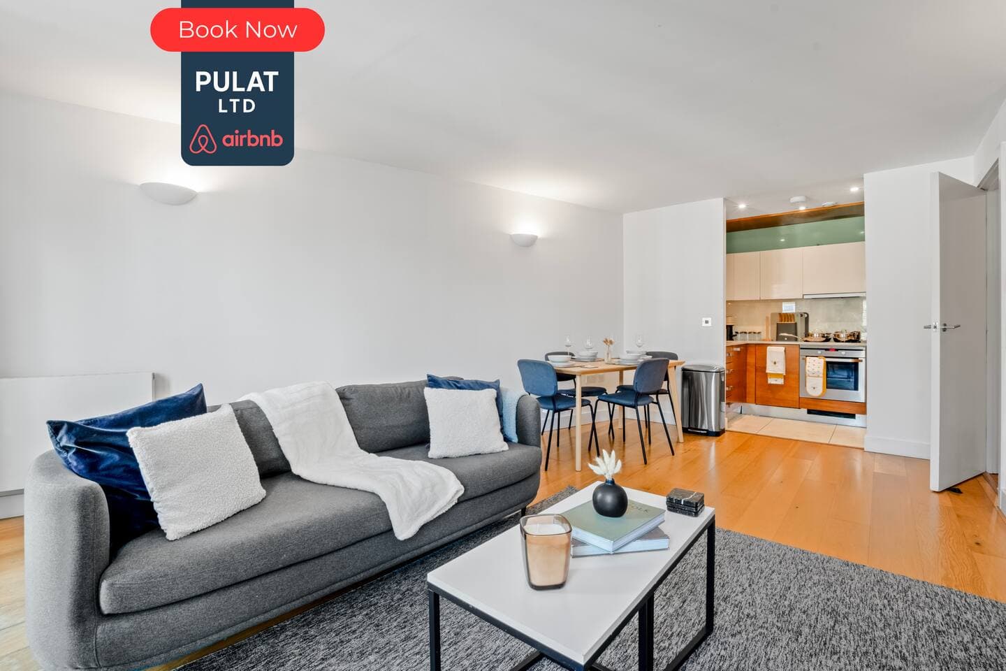 Kitchen, Lounge & Dining at Pulat Ltd Short Lets & Serviced Accommodation